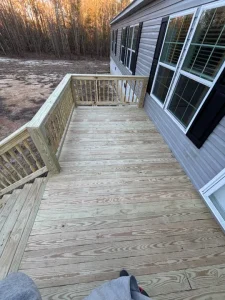 Newly constructed front porch.