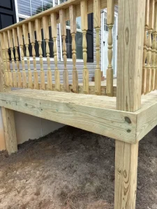 Newly constructed front porch.